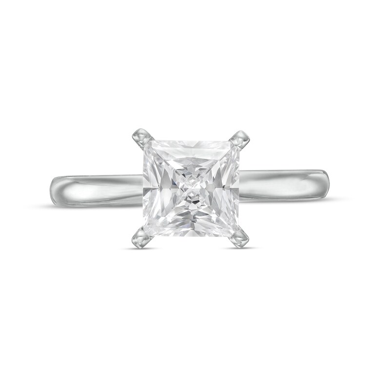 Main Image 4 of 1-1/2 CT. Princess-Cut Diamond Solitaire Engagement Ring in 14K White Gold (J/I3)