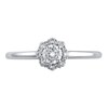 Thumbnail Image 3 of 3/8 CT. T.W. Diamond Flower Frame Engagement Ring in 10K White Gold