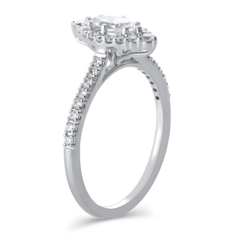 Main Image 2 of 5/8 CT. T.W. Marquise Diamond Frame Engagement Ring in 10K White Gold
