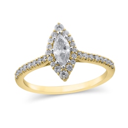 5/8 CT. T.W. Marquise Diamond Frame Engagement Ring in 10K Gold