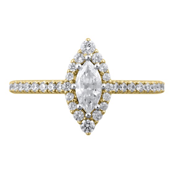 5/8 CT. T.w. Marquise Diamond Frame Engagement Ring in 10K Gold
