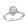 Thumbnail Image 0 of 1/2 CT. T.W. Oval Diamond Swirl Frame Engagement Ring in 10K White Gold