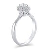 Thumbnail Image 1 of 1/2 CT. T.W. Oval Diamond Swirl Frame Engagement Ring in 10K White Gold