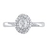Thumbnail Image 2 of 1/2 CT. T.W. Oval Diamond Swirl Frame Engagement Ring in 10K White Gold