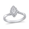 Thumbnail Image 1 of 1/2 CT. T.W. Marquise Diamond Swirl Frame Engagement Ring in 10K White Gold