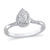 Thumbnail Image 1 of 1/2 CT. T.W. Pear-Shaped Diamond Swirl Frame Engagement Ring in 10K White Gold
