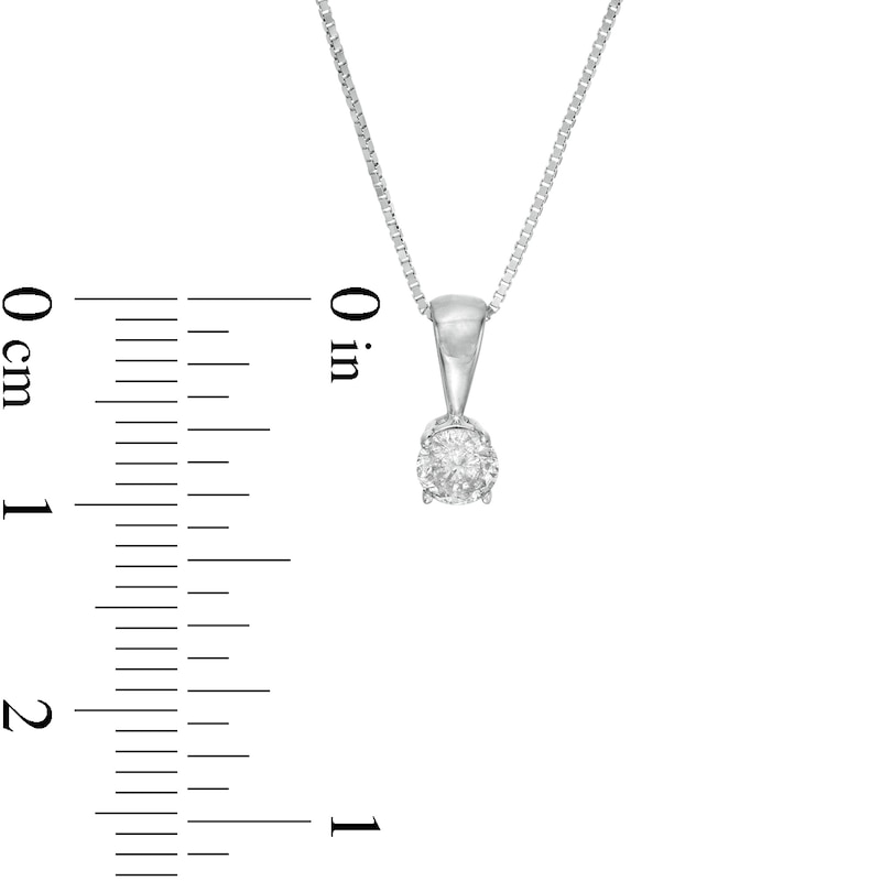 1/2 CT. T.W. Diamond Solitaire Pendant and Stud Earrings Set in 10K White Gold (I/I3)