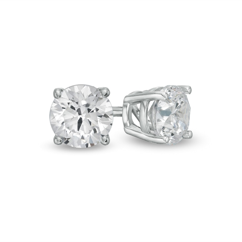 Main Image 1 of 1/2 CT. T.W. Diamond Solitaire Stud Earrings in 10K White Gold (J/I3)