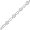 Thumbnail Image 1 of 1/10 CT. T.W. Diamond Frame and Marquise Shape Alternating Bracelet in Sterling Silver - 7.5"
