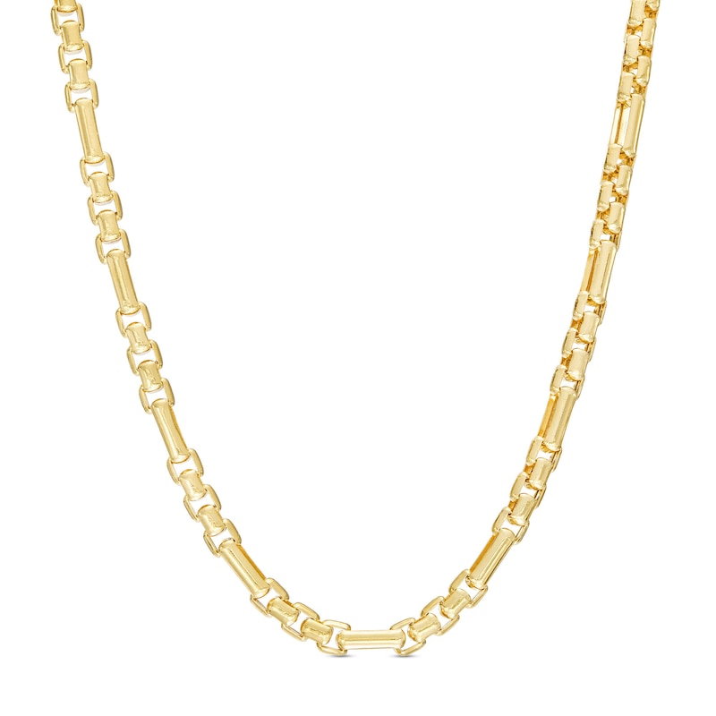 Main Image 1 of 3.0mm Diamond-Cut Rectangle Link Box Chain Necklace in Hollow 10K Gold - 22"