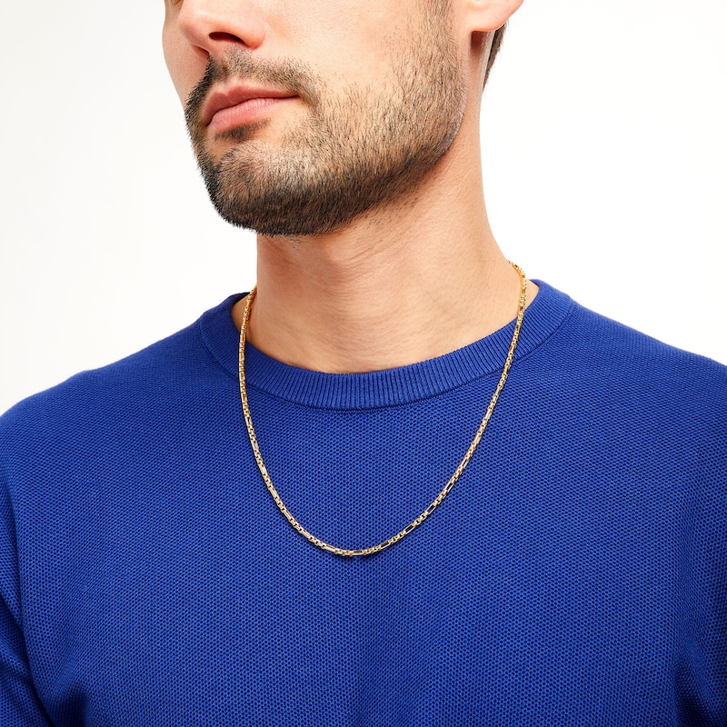 Main Image 2 of 3.0mm Diamond-Cut Rectangle Link Box Chain Necklace in Hollow 10K Gold - 22"