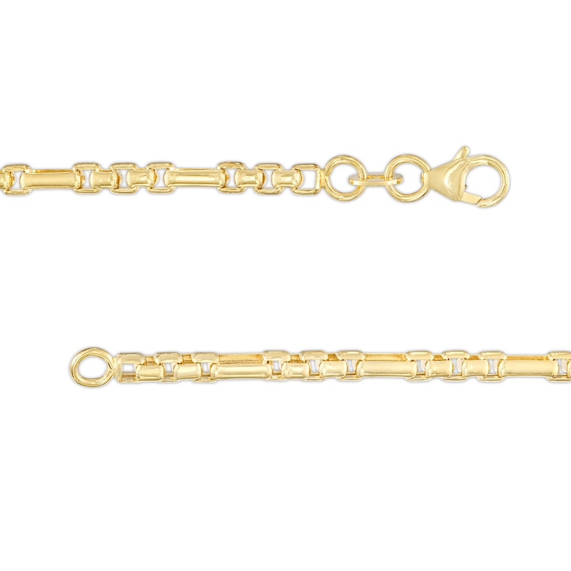Main Image 3 of 3.0mm Diamond-Cut Rectangle Link Box Chain Necklace in Hollow 10K Gold - 22"