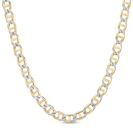 6.1mm Hollow Mariner Chain Necklace in 14K Two-Tone Gold - 22&quot;
