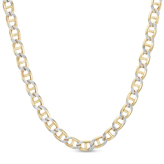 6.1mm Hollow Mariner Chain Necklace in 14K Two-Tone Gold - 22"