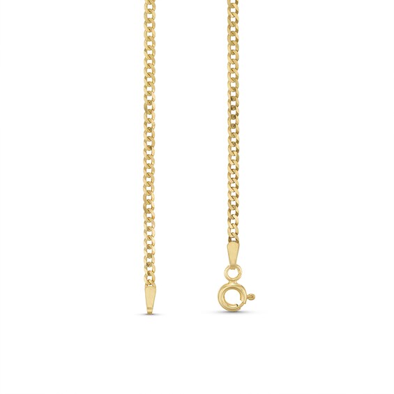 2.0mm Curb Chain Necklace in Solid 14K Gold - 18"