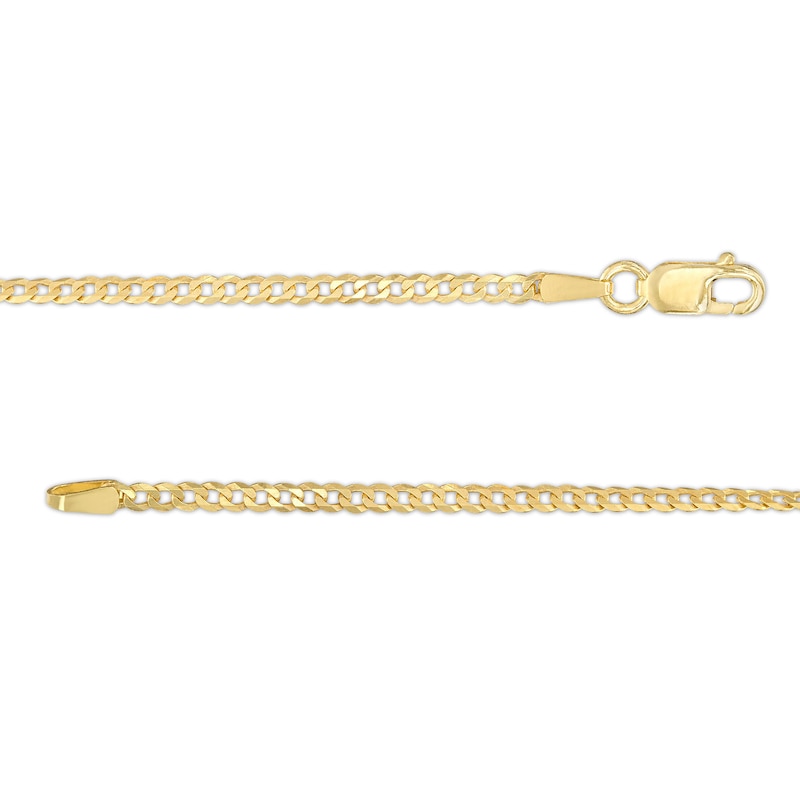 2.0mm Curb Chain Necklace in Solid 14K Gold - 20"