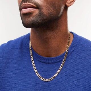 Main Image 2 of 3.15mm Curb Chain Necklace in Solid 14K Gold - 22"