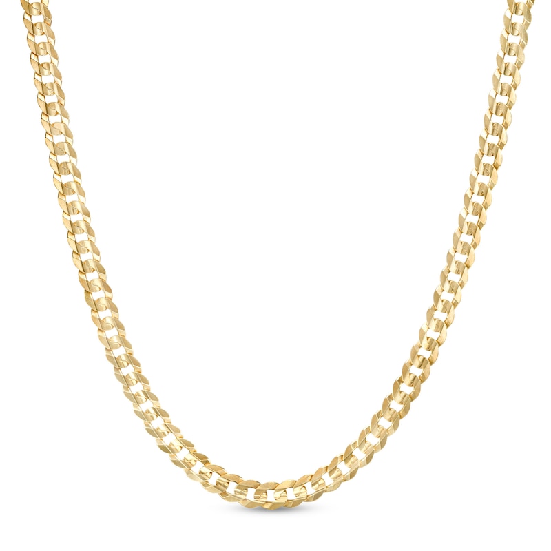 Zales Men's 7.0mm Curb Chain Necklace in Hollow 14K Gold - 22