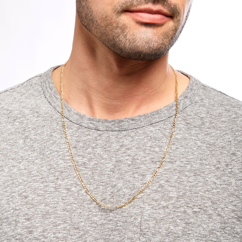 Men's 14k Solid Yellow Gold Figaro 4.7mm Chain Necklace - gold