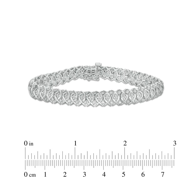 1 CT. T.w. Diamond Woven Bracelet in Sterling Silver â 7.25"