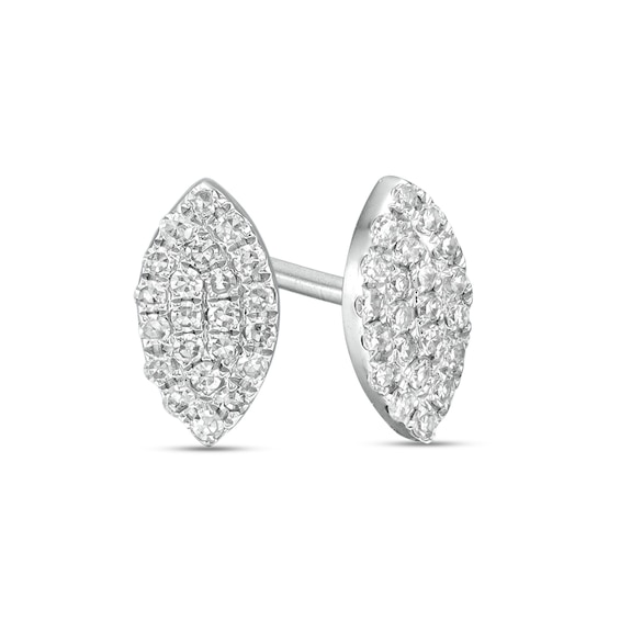 1/10 CT. T.w. Composite Marquise Diamond Stud Earrings in 10K White Gold