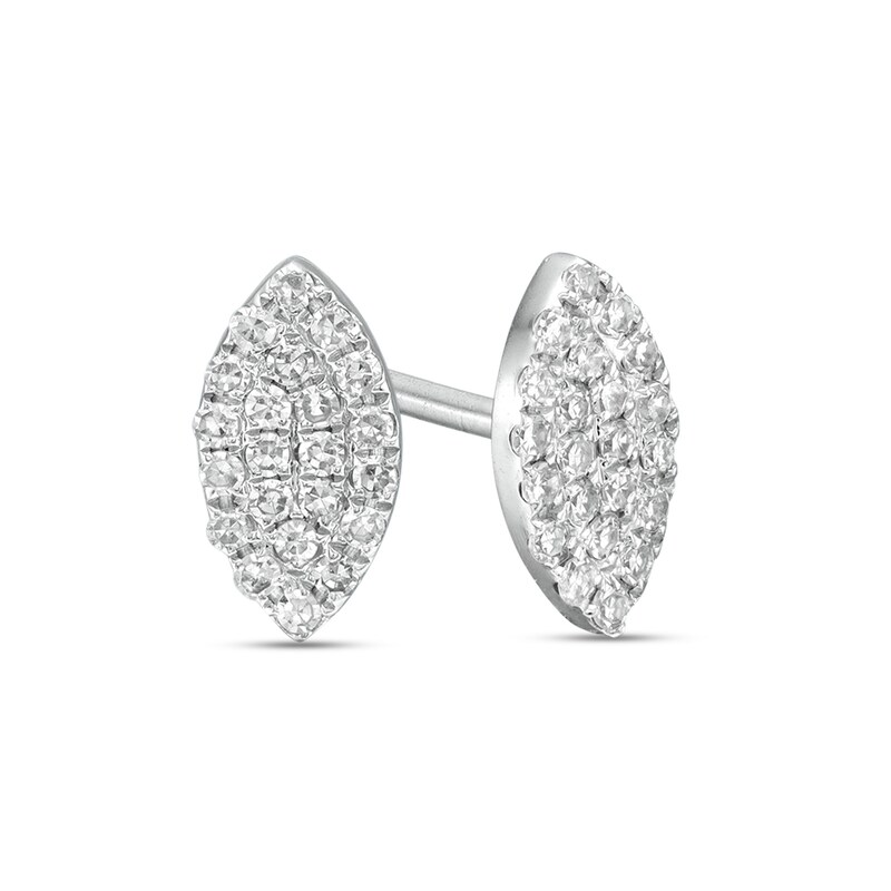 Main Image 1 of 1/10 CT. T.W. Composite Marquise Diamond Stud Earrings in 10K White Gold