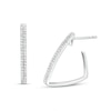 Thumbnail Image 1 of 1/5 CT. T.W. Diamond Triangle Hoop Earrings in 10K White Gold