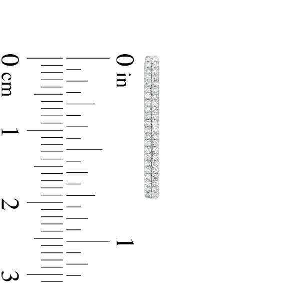 1/5 CT. T.w. Diamond Triangle Hoop Earrings in 10K White Gold