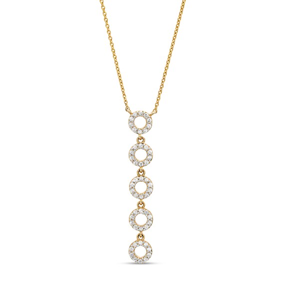 1/6 CT. T.w. Diamond Circle Drop Necklace in 10K Gold â 17"