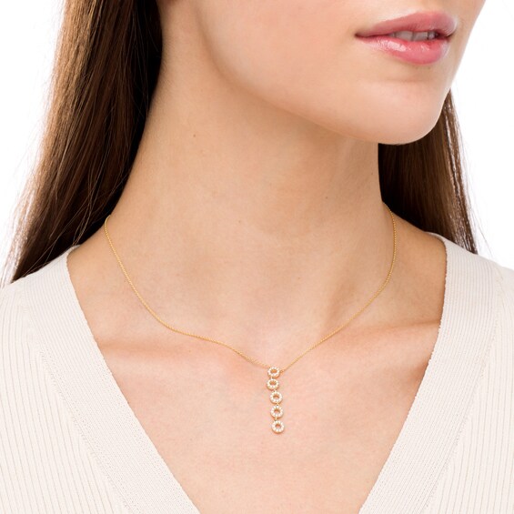 1/6 CT. T.w. Diamond Circle Drop Necklace in 10K Gold â 17"