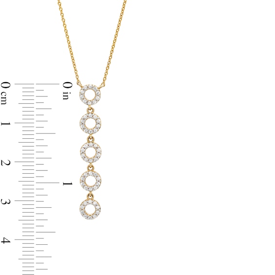 1/6 CT. T.w. Diamond Circle Drop Necklace in 10K Gold â 17"