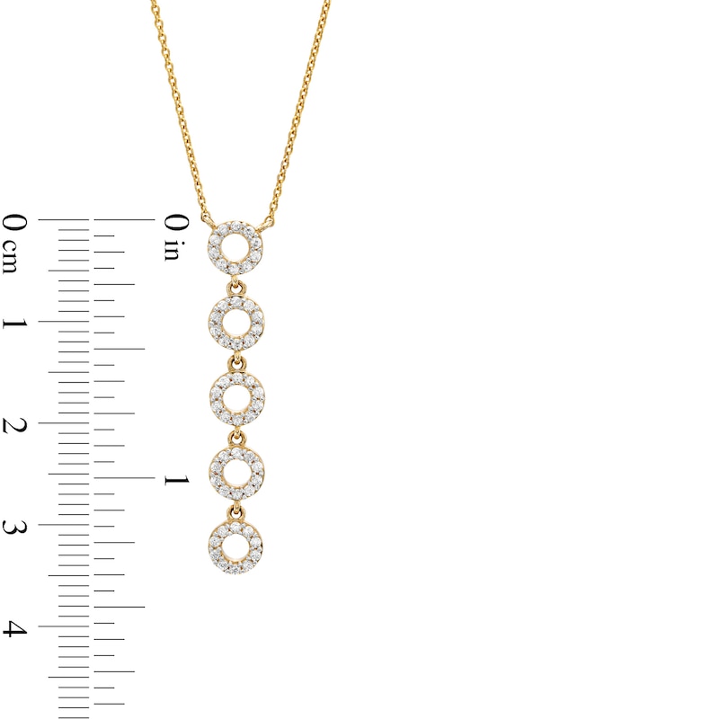 Main Image 4 of 1/6 CT. T.W. Diamond Circle Drop Necklace in 10K Gold – 17"