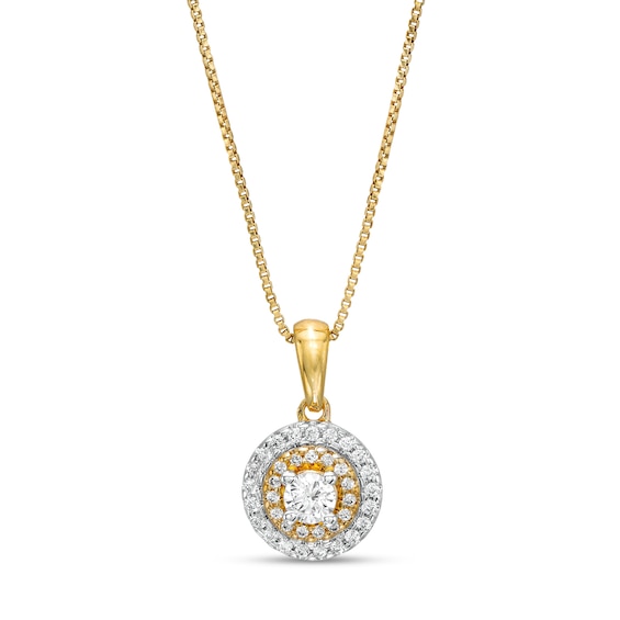 1/3 CT. T.w. Diamond Double Frame Pendant in 10K Gold