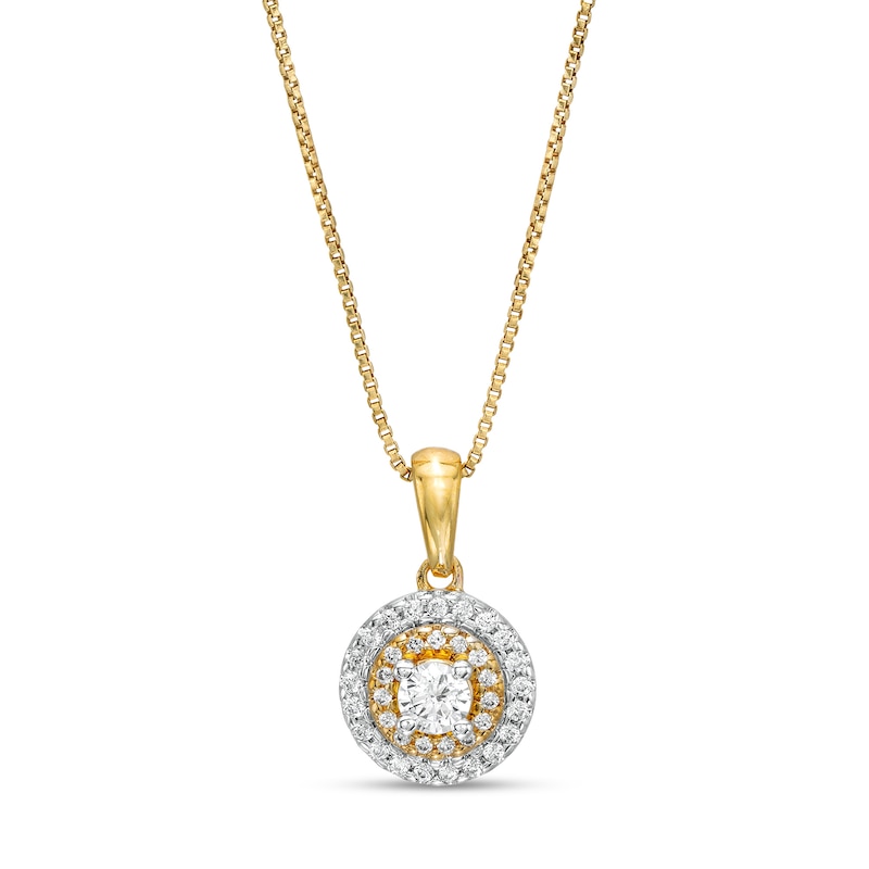 1/3 CT. T.W. Diamond Double Frame Pendant in 10K Gold | Zales