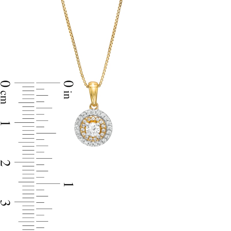 Main Image 3 of 1/3 CT. T.W. Diamond Double Frame Pendant in 10K Gold
