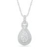 Thumbnail Image 1 of 3/4 CT. T.W. Composite Pear Diamond Double Teardrop Frame Doorknocker Pendant in 10K White Gold