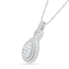 Thumbnail Image 2 of 3/4 CT. T.W. Composite Pear Diamond Double Teardrop Frame Doorknocker Pendant in 10K White Gold
