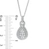 Thumbnail Image 3 of 3/4 CT. T.W. Composite Pear Diamond Double Teardrop Frame Doorknocker Pendant in 10K White Gold