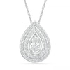 Thumbnail Image 1 of 5/8 CT. T.W. Diamond Double Row Teardrop Frame Pendant in 10K White Gold