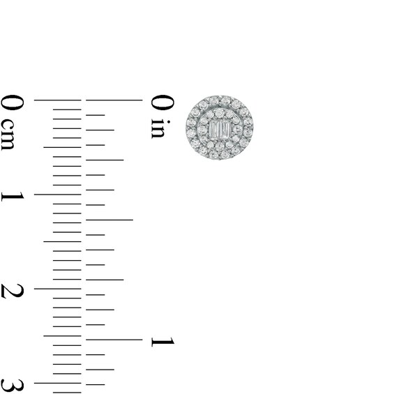 1/3 CT. T.w. Composite Diamond Frame Stud Earrings in 10K White Gold