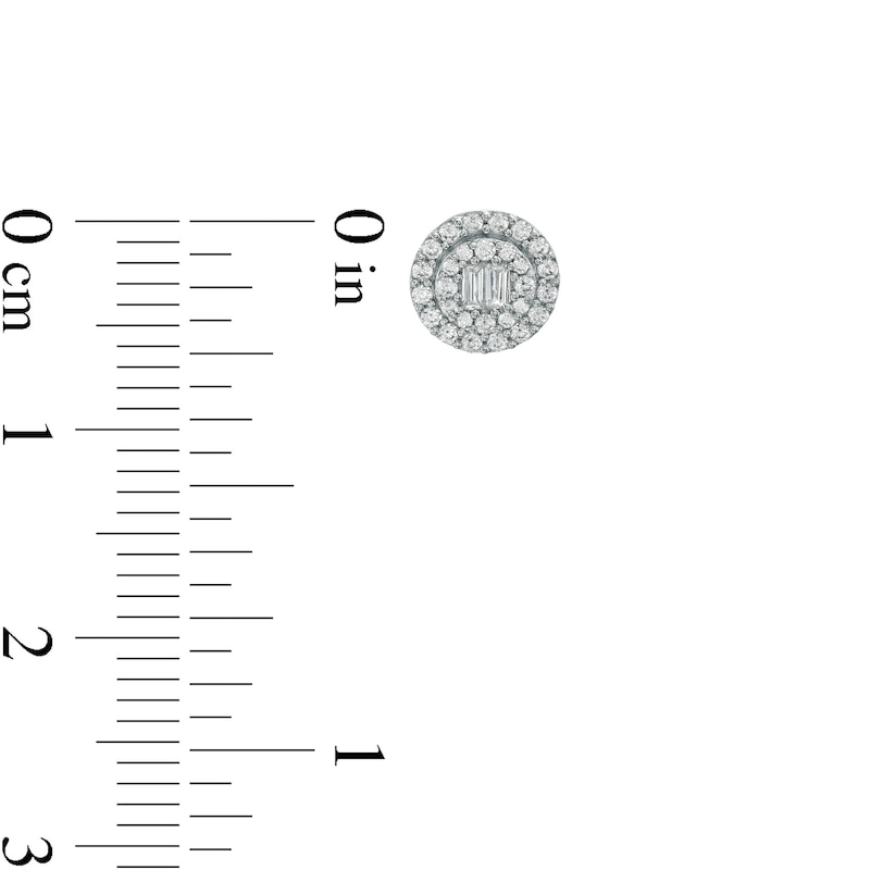 Main Image 3 of 1/3 CT. T.W. Composite Diamond Frame Stud Earrings in 10K White Gold