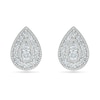 1/4 CT. T.W. Diamond Pear-Shaped Frame Vintage-Style Stud Earrings in 10K White Gold