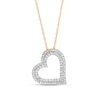 Thumbnail Image 0 of 1/2 CT. T.W. Diamond Double Row Tilted Heart Pendant in 10K Gold