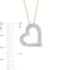 Thumbnail Image 2 of 1/2 CT. T.W. Diamond Double Row Tilted Heart Pendant in 10K Gold