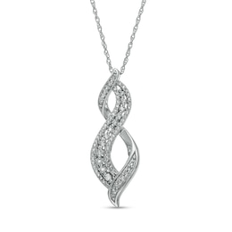 1/3 CT. T.W. Diamond Infinity Flame Pendant in 10K White Gold