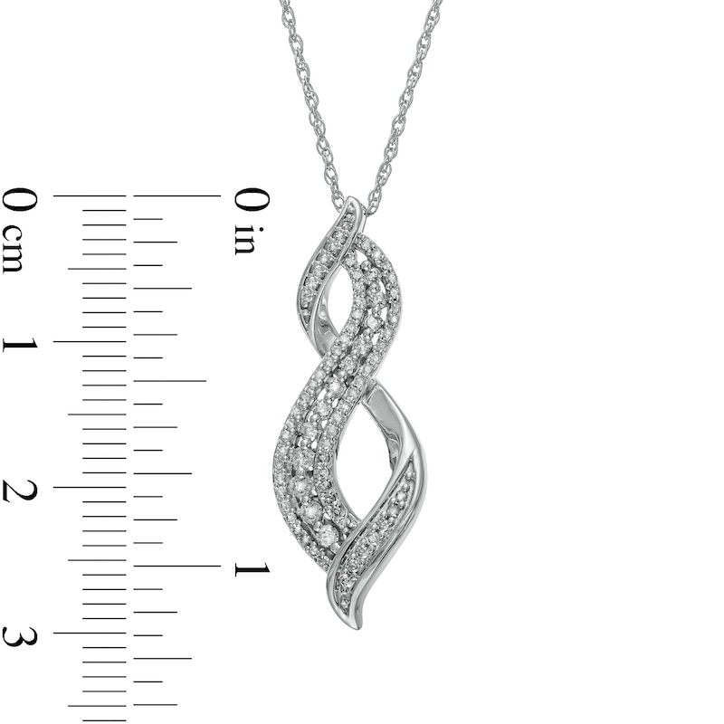 Main Image 3 of 1/3 CT. T.W. Diamond Infinity Flame Pendant in 10K White Gold