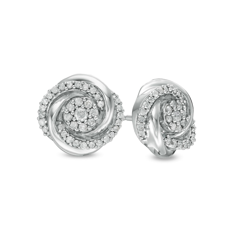 1/3 CT. T.W. Diamond Spiral Stud Earrings in 10K White Gold