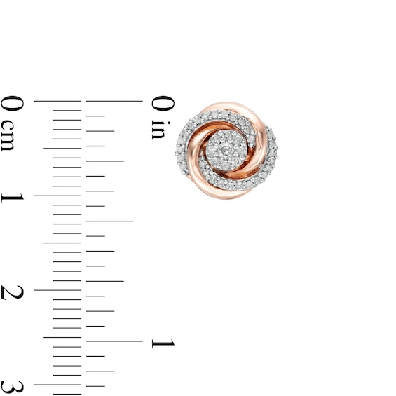 1/3 CT. T.w. Diamond Spiral Stud Earrings in 10K Rose Gold
