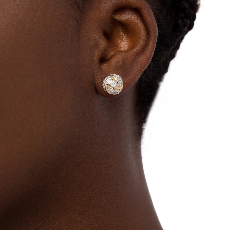 3/4 CT. T.W. Diamond Spiral Stud Earrings in 10K Gold