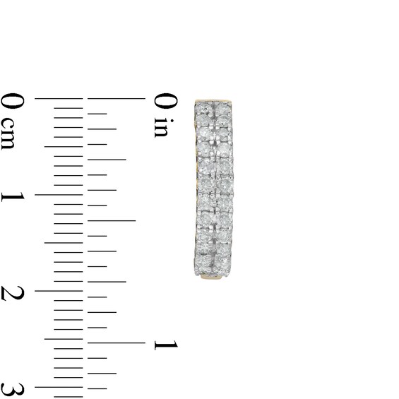 1 CT. T.w. Diamond Double Row Hoop Earrings in 10K Gold